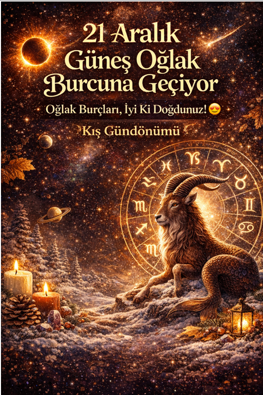 21 ARALIK GÜNEŞ OĞLAK BURCUNA GEÇİYOR